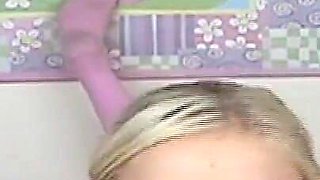 Cute Blonde 18yo Does Splits on Cam and Shows Wet Pussy