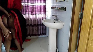 Pakistani Sexy Aunty Stand Front of Mirror & Hair Combined Then a Guy Fucks Her on Valentine's Day