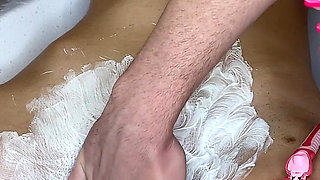 I Shave My Hairy, Narrow Pussy with a Trimmer and a Razor with Shaving Foam!