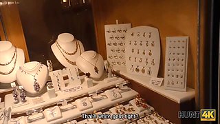 HUNT4K. Pretty darkhaired babe shagged by stranger to earn...