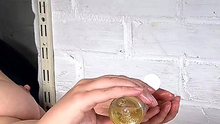 For Valentine's Day I Milked My Husbands Cock, Very Slowly and Teasingly. Big Cumshot All Over My Body!
