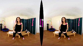 Gym Jerk - Hot Thin Babe Solo Striptease - Sexlikereal