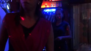 Slim jim sucking by an attractive brunette asian maid Lou