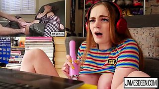 Carly Rae Summers Reacts to James Deen Fucking Abbie Maley Rough - Squirting & Eye-Rolling Orgasm