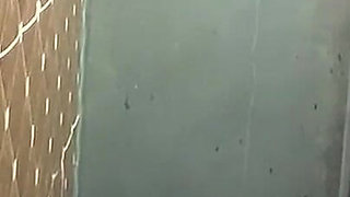Red Bathroom to Room Cucumber Fuck
