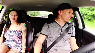 Young German Hitchhiker Teen Cream Fuck with Driver in Car