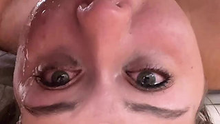 Stepdad creates a mess face fucking stepdaughter