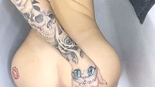 Blonde tight pussy babe solo toy fun in glamour masturbation