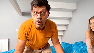 Hunt4k. man takes care of girls vulva but boyfriend faps off to sexual flash