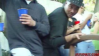 Horny Slut Kira Is The Belle Of The Frat Party Beer Bash