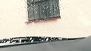 Brunette with Big Boobs Gets Fucked Inside a Car at the Car Wash