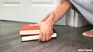Vanessa Sky & Laney Grey get dirty in a wild college dorm party with a cumshot finish
