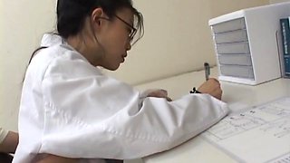 Perfect tits doctor drops her clothes and plays with her fingers