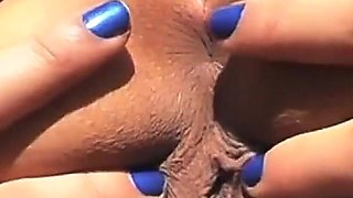 Busty Amateur Latina Playing with Her Boobs and Pussy with Milky Cream