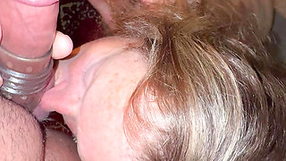 Bonemaiden fucks and sucks her lucky husband.