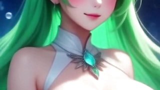 Beautiful girl dancing topless with nice tits