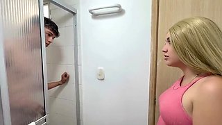 Big Ass Stepsister Catches Me in the Shower and Lets Me Fuck Her Tight Pussy