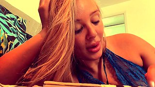 European amateur redhead masturbates on webcam