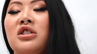 Thick Asian slut Connie Perignon gets fucked in the toilet