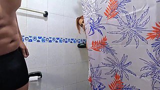 Caught My Step-Cousin Showering And She Begged For My Cum (POV)