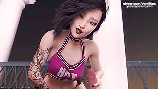 Horny goth college girl gets wild with oral and anal fun in my gameplay moments
