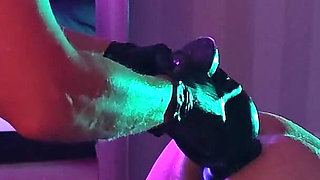 Glow Fisting 3 Extreme Massive Dildo Pegging Adelina Noir Pegging Fistdude with a Massive Dildo
