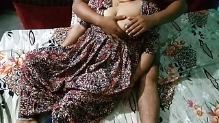Desi couple having romance together.