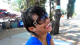 Breathtaking brunette gf drilled well in doggy