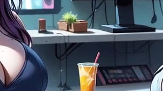 Two Cyberpunk Women Take off Clothes and Kiss, (ai Animation)