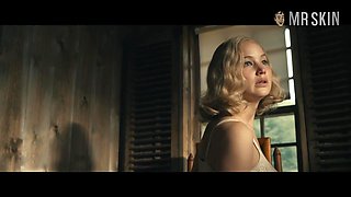 Jennifer Lawrence showing her sexy cleavage in the steamiest movie scenes