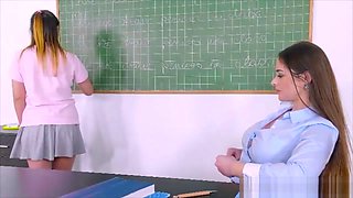 Busty Teacher Cathy Wears Strapon And Fuck Teen Girl Anina