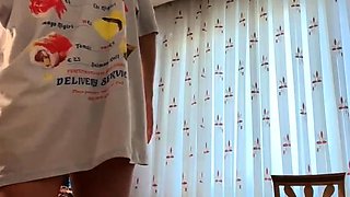 Lovely Amateur teen brunette masturbating outdoor