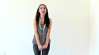 Pale and chubby brunette MILF sucks and tit fucks a big cock
