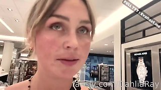 Public walk with sperm on the face