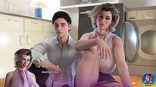 Busty mummy trapped in a washing machine in this hot hentai game