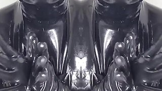 Cum eating for Lady Valeska's rubber clinic