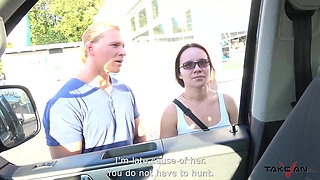 Young and so attractive blonde is moaning on a rod with happiness in her eyes