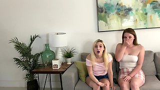 Best friends Aria Banks and Eliza Eves team up for a double BJ