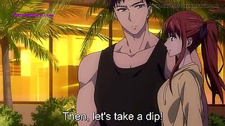 Hentai Pool Sex After BBQ - Sweaty Anime Teen Fucks Wet Pussy Outdoor