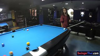 Lily Koh In Curvy Bottom Thai Gf Plays Pool And Blowjobs