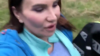 Outdoor Hairy Pussy Flashing Fingering