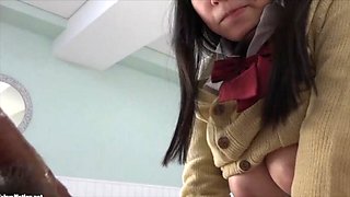 Uncensored Creampie sex with a girl with a huge I-cup breasted uniform cosplay.