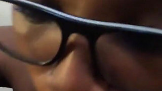 Petite 18 Year Old Cutie Ebony Nerd in Glasses Sucking No Breaks 8 Mins Straight in Fake Model Facial Cumload Casting - Jhodez1