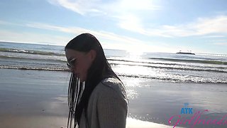 Beautiful woman with glasses, Imani Valor, enjoys hot outdoor sex.