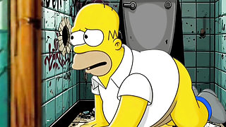 Married Housewife Gets Fucked in a Dirty Toilet. Cartoon Parody