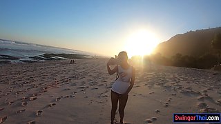 Thai GF beach visit and sex at home