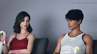 Ms Denvers has a wild movie night in her sexy lingerie with her stepson