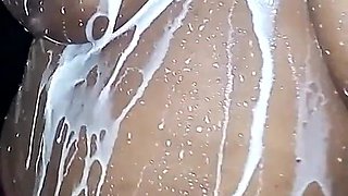 Sri Lankan Milk Bath with Boob Squeezing Shani