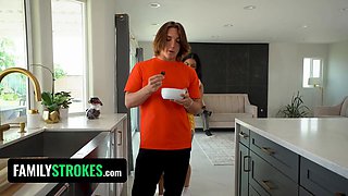 My rod somehow concludes up in my step sister\u2019s brilliant tiny pussy - amazing Big Tits! - familystrokes