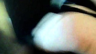 Amateur brunette in latex lingerie fucks hardcore in kitchen